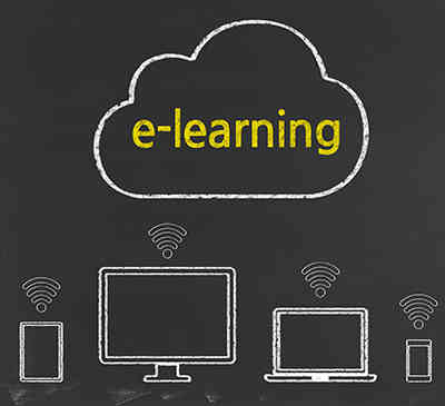 e-learning - Business Chalkboard Background